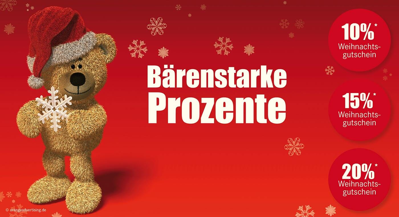 Mailing Weihnachten – Bärenstarke Prozente