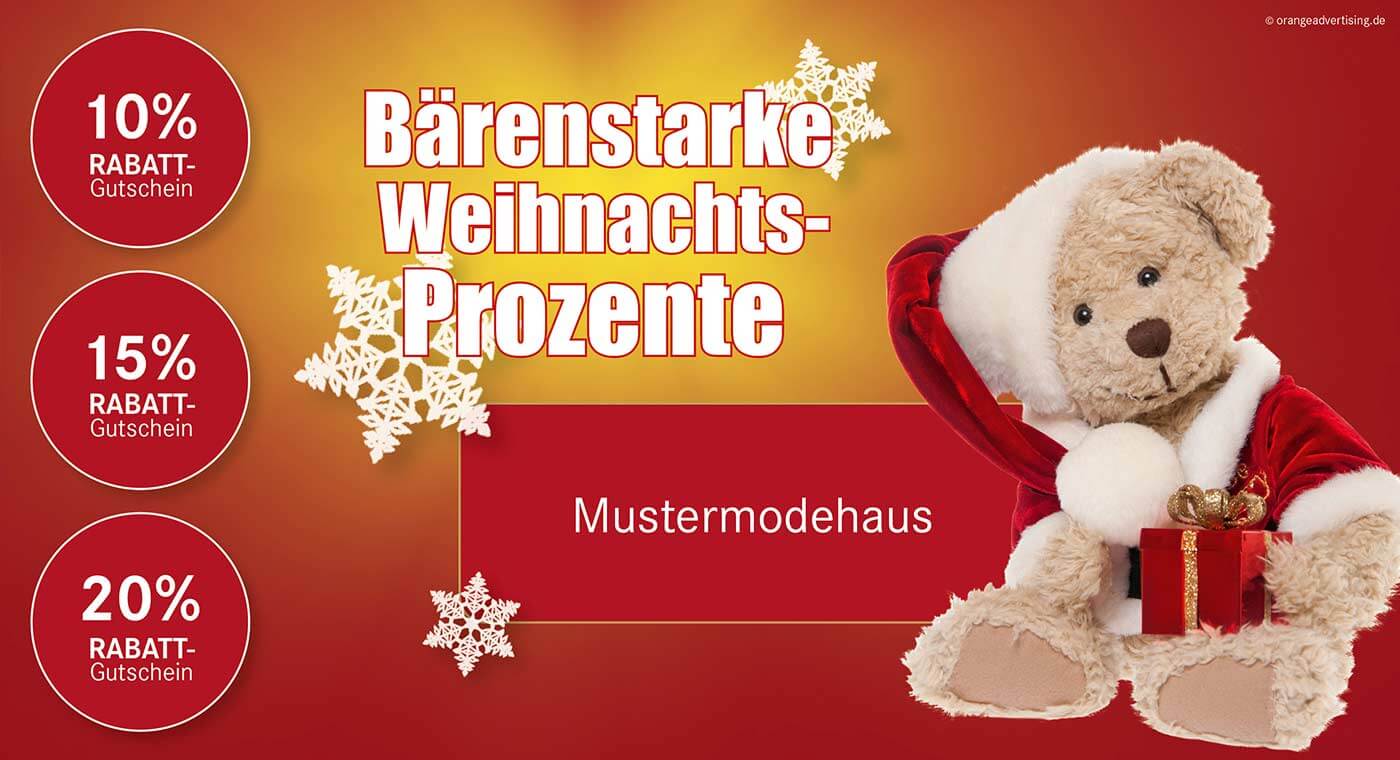 Mailing zu Weihnachten – Bärenstarke Prozente
