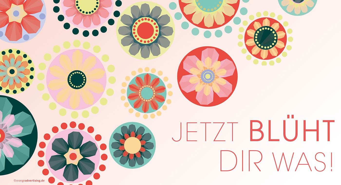 Mailing zum Frühling mit Blumen Illustration