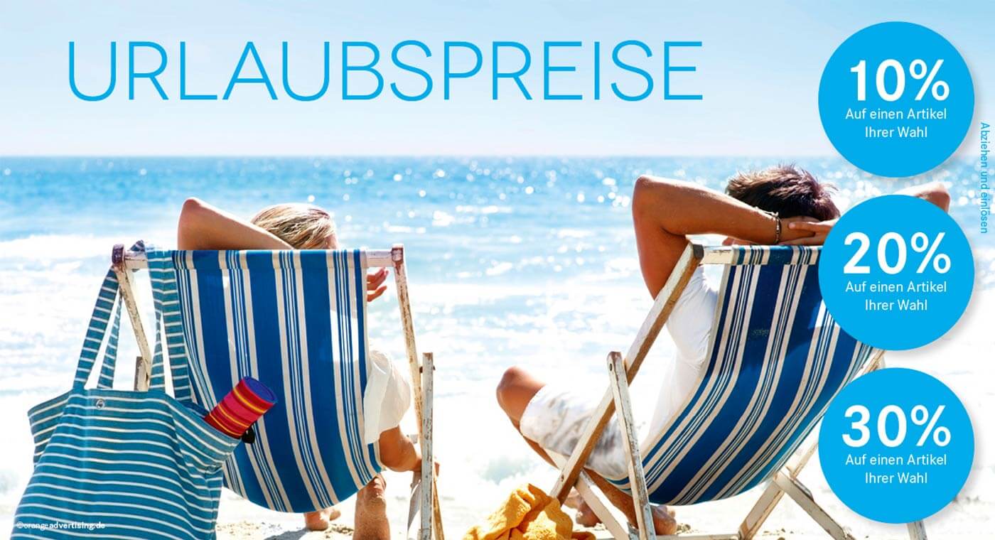 Mailing Sommerurlaub mit Liegestühle