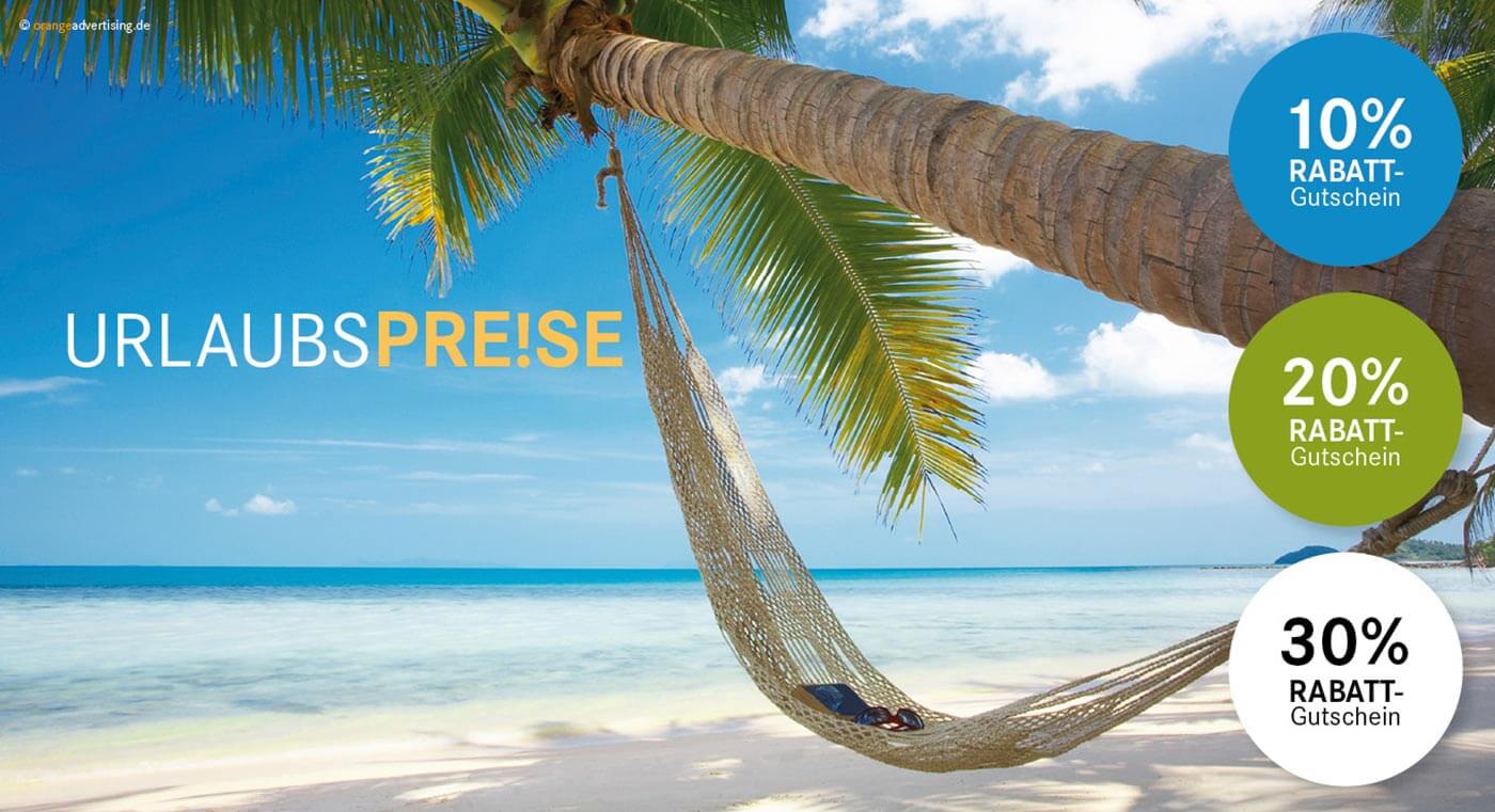 Mailing Palmenstrand mit Hängematte