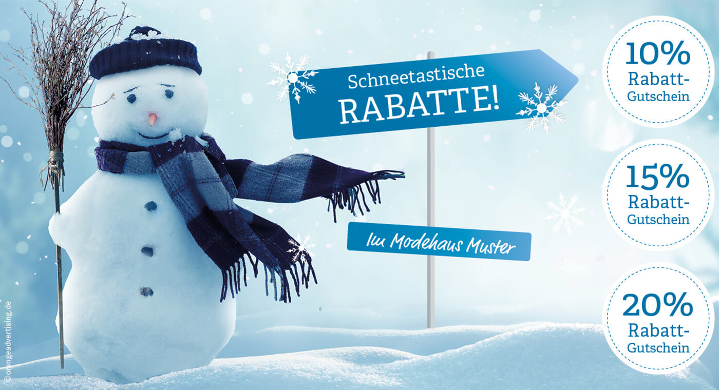 Schneetastische Rabatte mit Klebepunkten