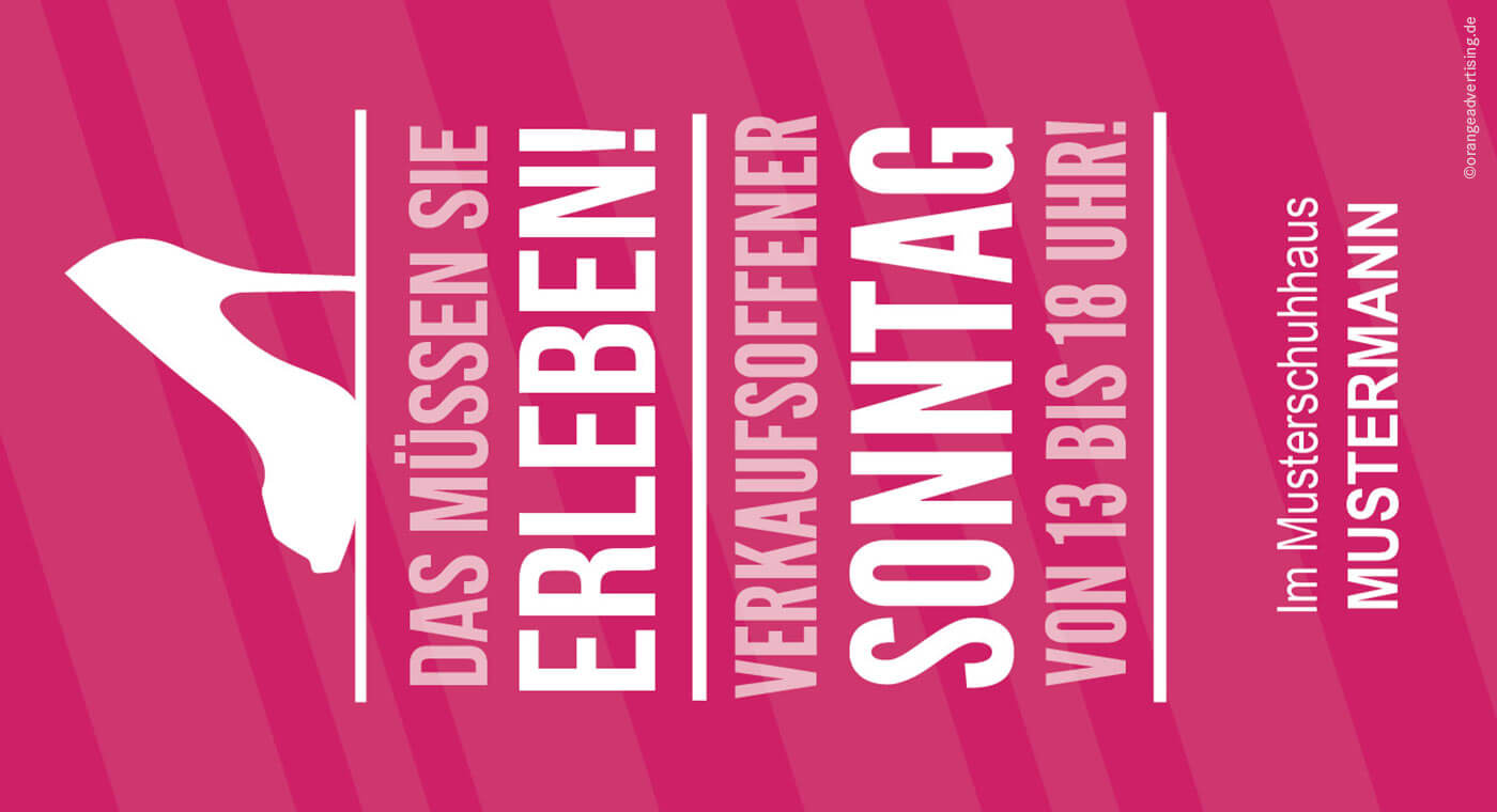 Mailing -Verkaufsoffener Sonntag – pink