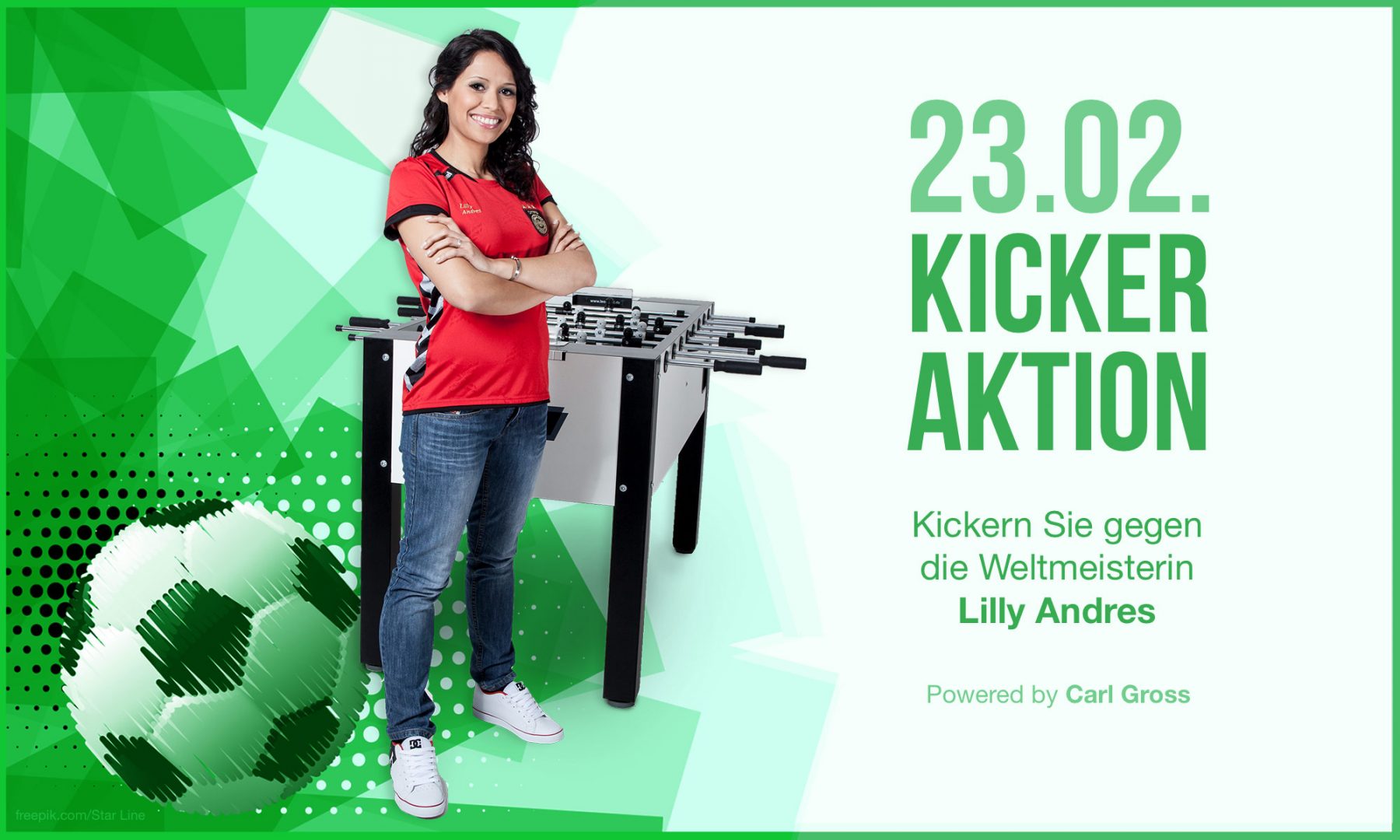 Tischkicker Aktion am 23.02.2019 mit Weltmeisterin